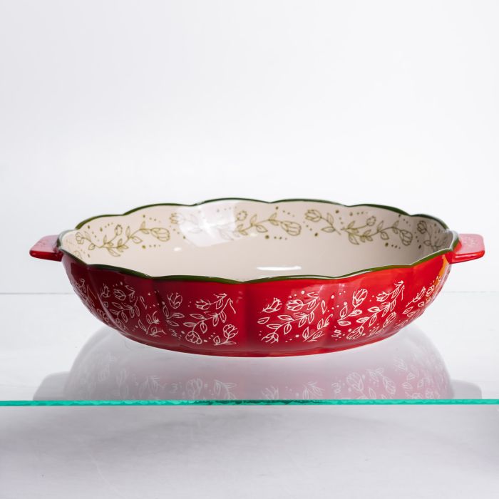 Форма для запікання Vintage Ø30 (см) кругла форма для випікання в духовці з ручками Червона HM04-08 (HM04-08) - зображення 5