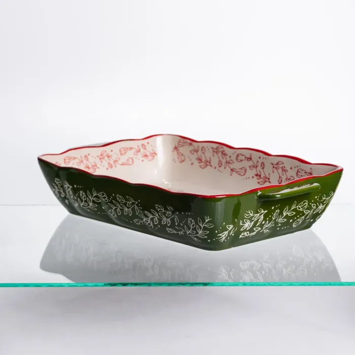 Форма для запікання Vintage 33×21×5.5 (см) прямокутна з ручками Зелена HM05-11 (HM05-11) - зображення 2