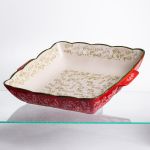 Форма для запікання Vintage 34×30×7 (см) квадратна форма для випікання в духовці з ручками Червона HM04-16 (HM04-16)