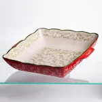 Форма для запікання Vintage 34×30×7 (см) квадратна форма для випікання в духовці з ручками Червона HM04-16 (HM04-16)