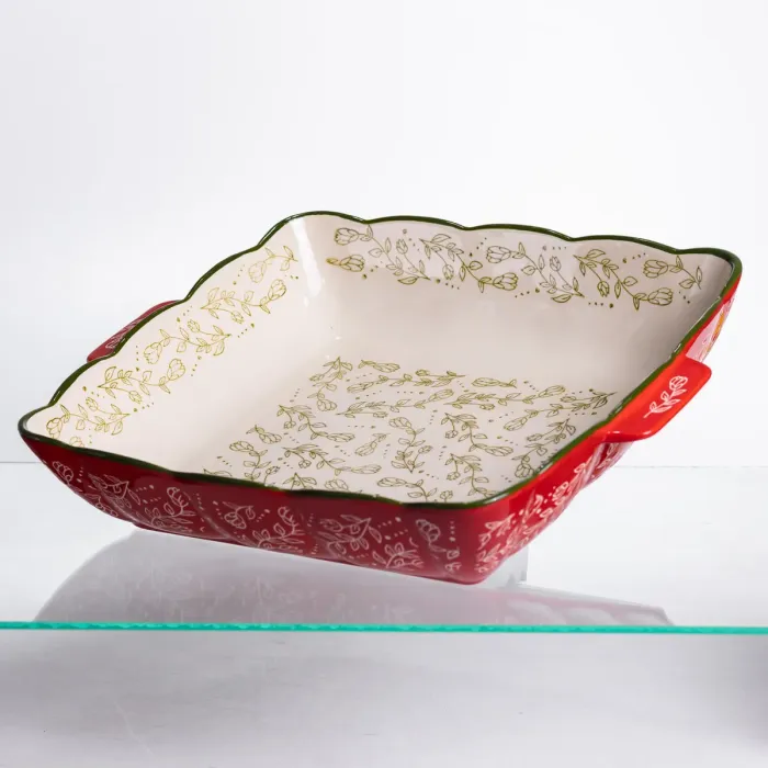 Форма для запікання Vintage 34×30×7 (см) квадратна форма для випікання в духовці з ручками Червона HM04-16 (HM04-16) - зображення 1