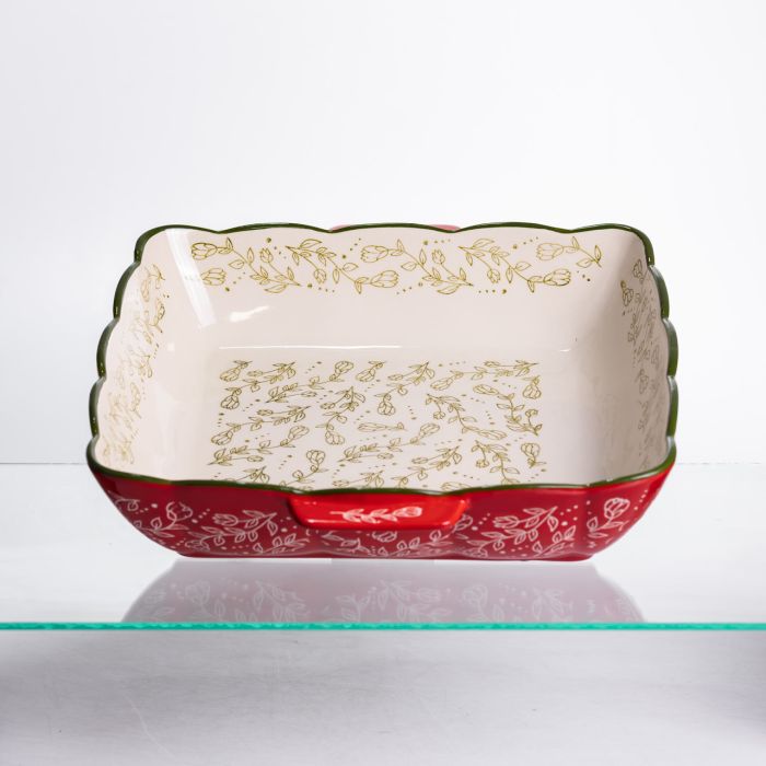 Форма для запікання Vintage 34×30×7 (см) квадратна форма для випікання в духовці з ручками Червона HM04-16 (HM04-16) - зображення 2