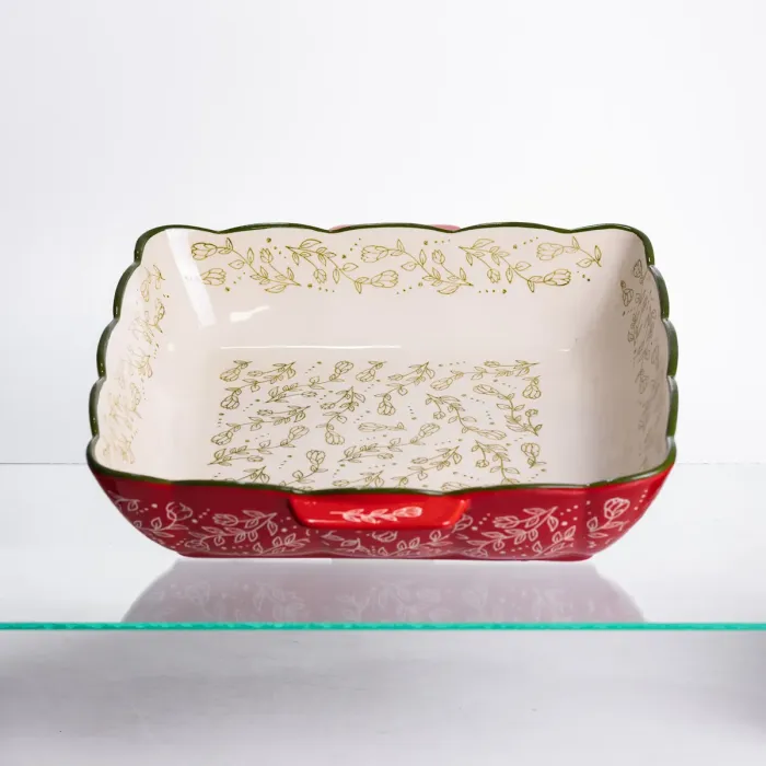 Форма для запікання Vintage 34×30×7 (см) квадратна форма для випікання в духовці з ручками Червона HM04-16 (HM04-16) - зображення 2
