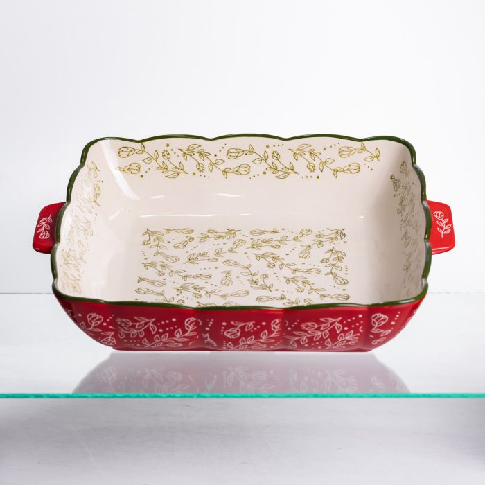 Форма для запікання Vintage 34×30×7 (см) квадратна форма для випікання в духовці з ручками Червона HM04-16 (HM04-16) - зображення 5