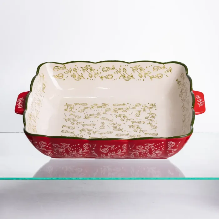 Форма для запікання Vintage 34×30×7 (см) квадратна форма для випікання в духовці з ручками Червона HM04-16 (HM04-16) - зображення 5