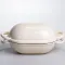 Форма-жаровня для хліба чавунна емальована 1,4 л, бежевий Yiwu HP-FLG-23WHITE (HP-FLG-23WHITE)
