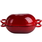 Форма-жаровня для хліба чавунна емальована 1,4 л, червоний Yiwu HP-FLG-23 RED (HP-FLG-23 RED)