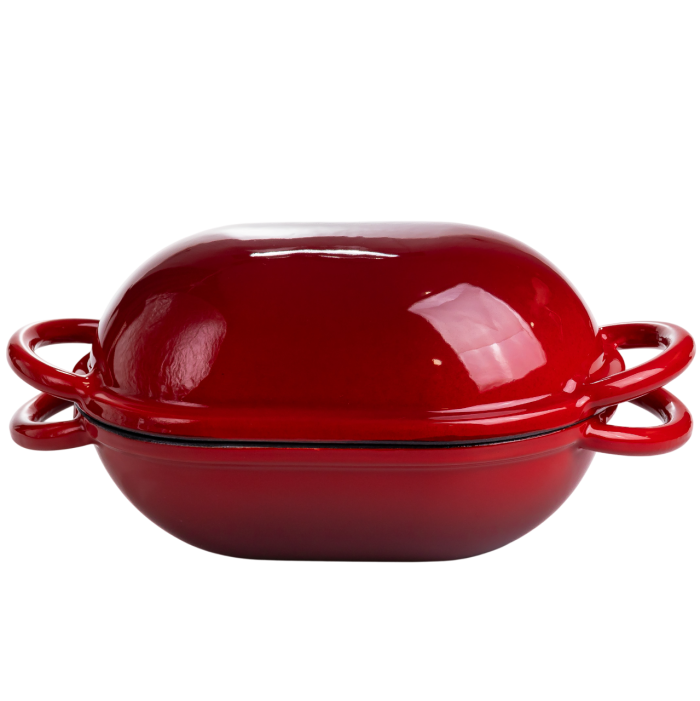 Форма-жаровня для хліба чавунна емальована 1,4 л, червоний Yiwu HP-FLG-23 RED (HP-FLG-23 RED) - изображение 1