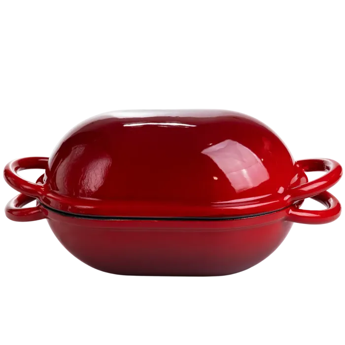 Форма-жаровня для хліба чавунна емальована 1,4 л, червоний Yiwu HP-FLG-23 RED (HP-FLG-23 RED) - изображение 1