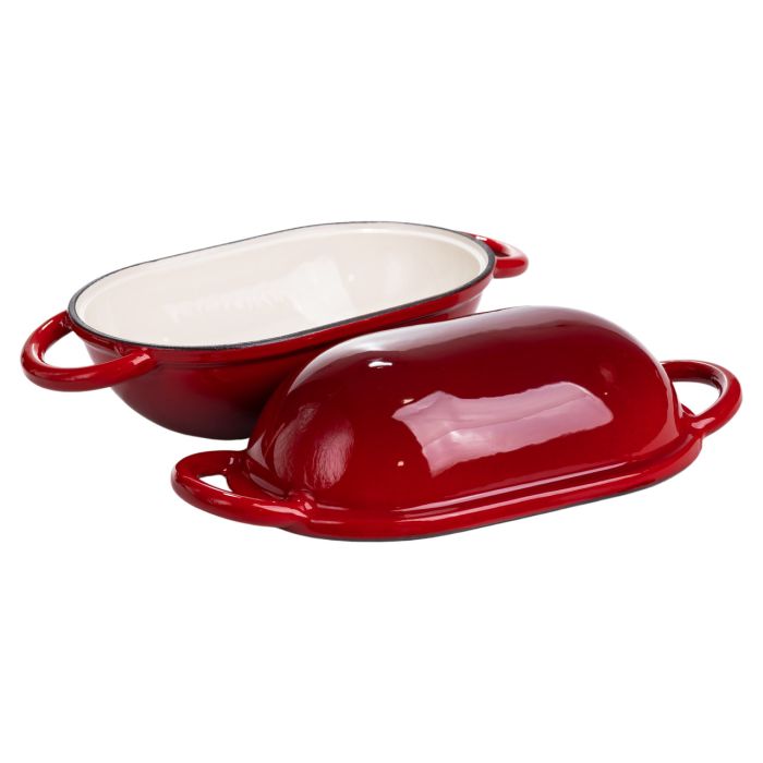Форма-жаровня для хліба чавунна емальована 1,4 л, червоний Yiwu HP-FLG-23 RED (HP-FLG-23 RED) - изображение 4