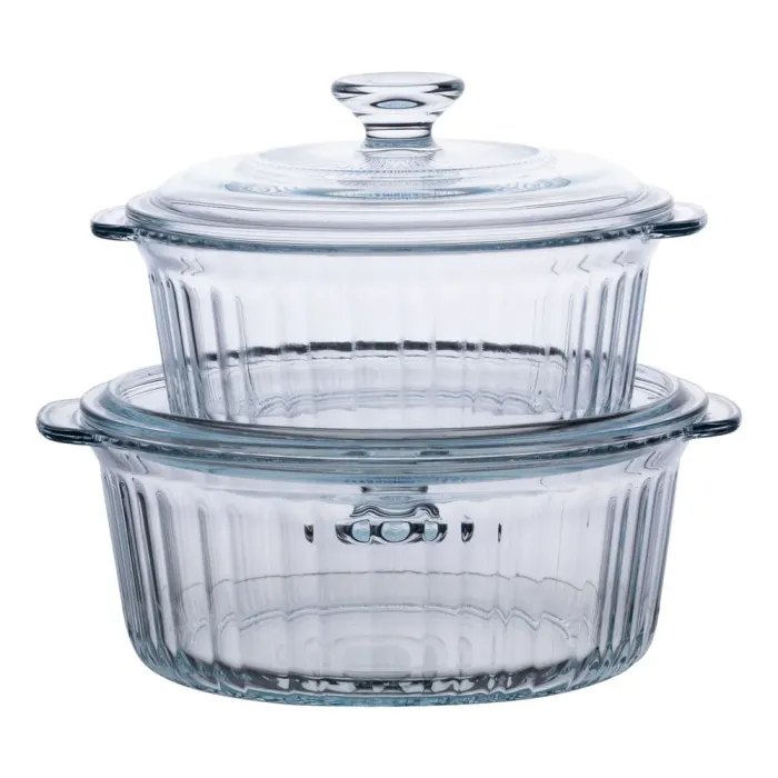 Форми для запікання набір 2 шт скляні з кришками круглі HP-34-26 (HP-34-26) - зображення 1