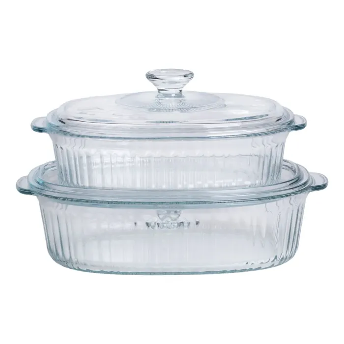 Форми для запікання набір 2 шт скляні з кришками овальні HP-34-27 (HP-34-27) - изображение 1