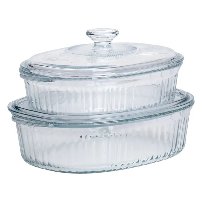 Форми для запікання набір 2 шт скляні з кришками овальні HP-34-27 (HP-34-27) - изображение 2