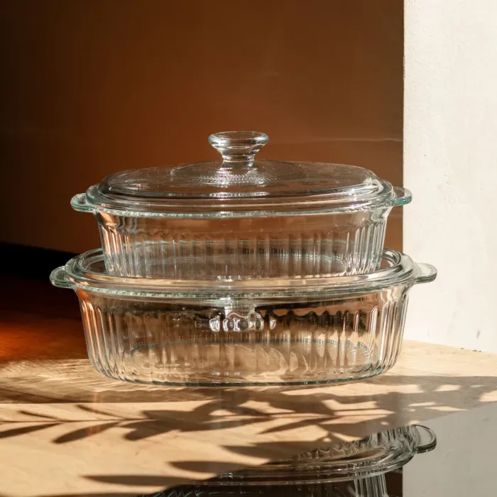 Форми для запікання набір 2 шт скляні з кришками овальні HP-34-27 (HP-34-27) - изображение 6