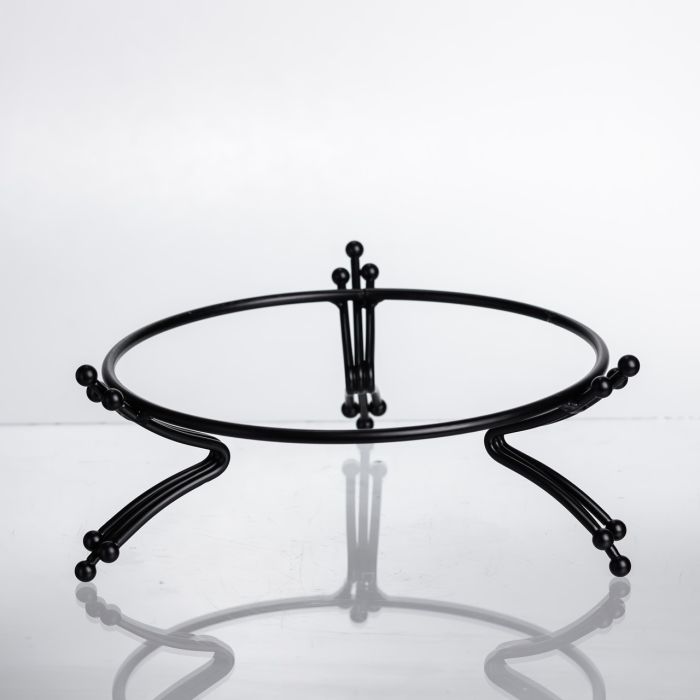 Фруктовниця порцелянова на металевій підставці Ø20 кругла ваза цукерка для фруктів Чорний LB-1570B (LB-1570B) - изображение 4