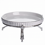 Фруктовниця порцелянова на металевій підставці Ø20 (см) кругла Золото LB-1570G (LB-1570G)