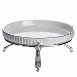 Фруктовниця порцелянова на металевій підставці Ø20 (см) кругла Золото LB-1570G (LB-1570G)