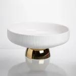 Фруктовниця порцелянова на золотій ніжці 26 см Yiwu LB-1584B (LB-1584B)