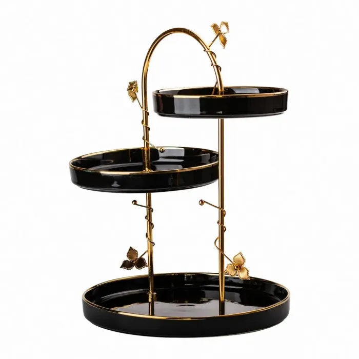 Керамическая чаша для фруктов для 3-ярусной фуршетной стойки 30 x 30 x 41 см (HP-1241) - изображение 2