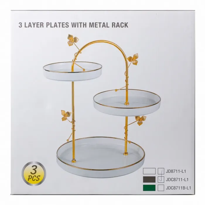 Керамическая чаша для фруктов для 3-ярусной фуршетной стойки 30 x 30 x 41 см (HP-1241) - изображение 9