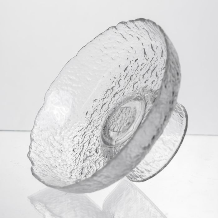 Фруктовниця на ніжці Ice Textured 15 см з крижаною текстурою скла Yiwu HP-34-88 (HP-34-88) - изображение 3