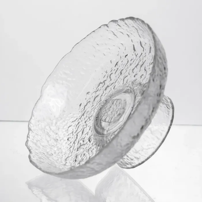 Фруктовниця на ніжці Ice Textured 15 см з крижаною текстурою скла Yiwu HP-34-88 (HP-34-88) - изображение 3
