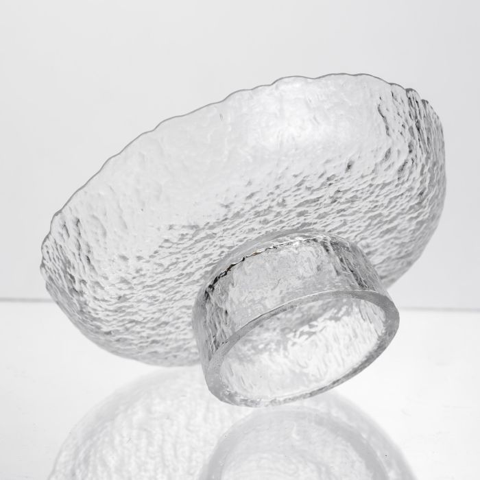 Фруктовниця на ніжці Ice Textured 15 см з крижаною текстурою скла Yiwu HP-34-88 (HP-34-88) - изображение 4