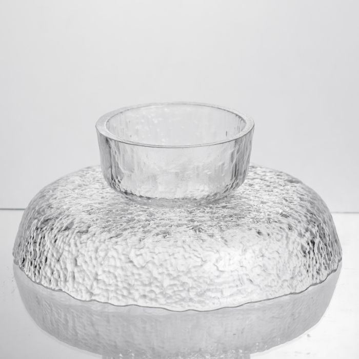 Фруктовниця на ніжці Ice Textured 20 см з крижаною текстурою скла Yiwu HP-34-89 (HP-34-89) - изображение 4