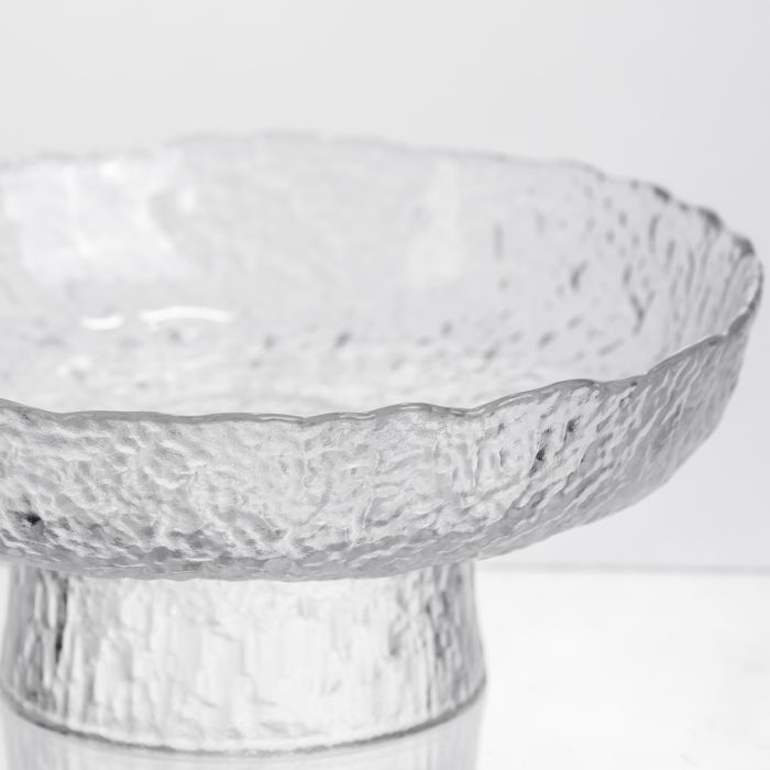 Фруктовниця на ніжці Ice Textured 20 см з крижаною текстурою скла Yiwu HP-34-89 (HP-34-89) - изображение 5