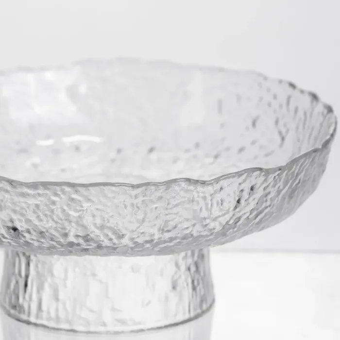 Фруктовниця на ніжці Ice Textured 20 см з крижаною текстурою скла Yiwu HP-34-89 (HP-34-89) - изображение 5
