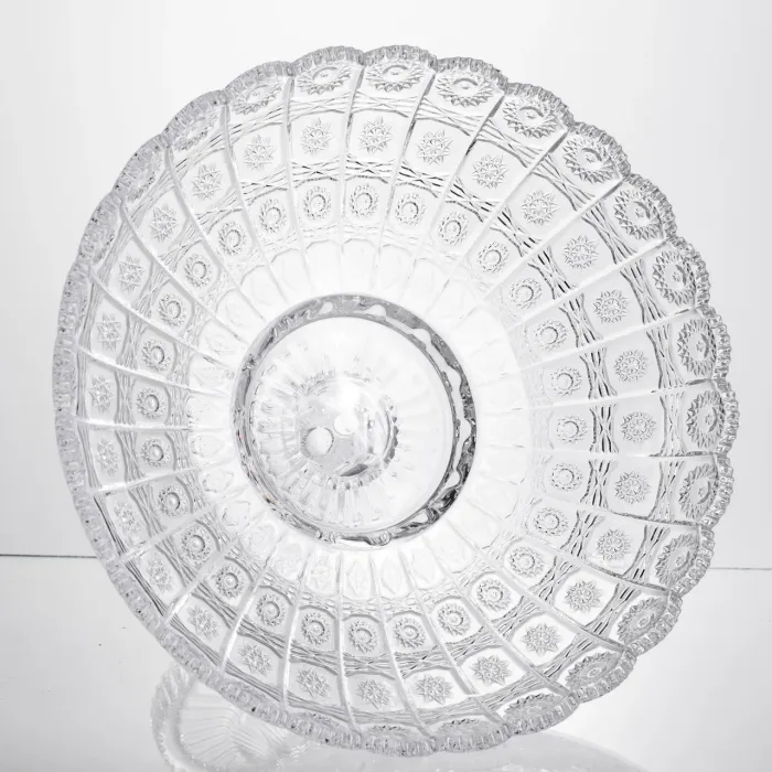 Фруктовниця на ніжці скляна Queen Lace 32 см під кришталь Yiwu HP-34-47 (HP-34-47) - зображення 3