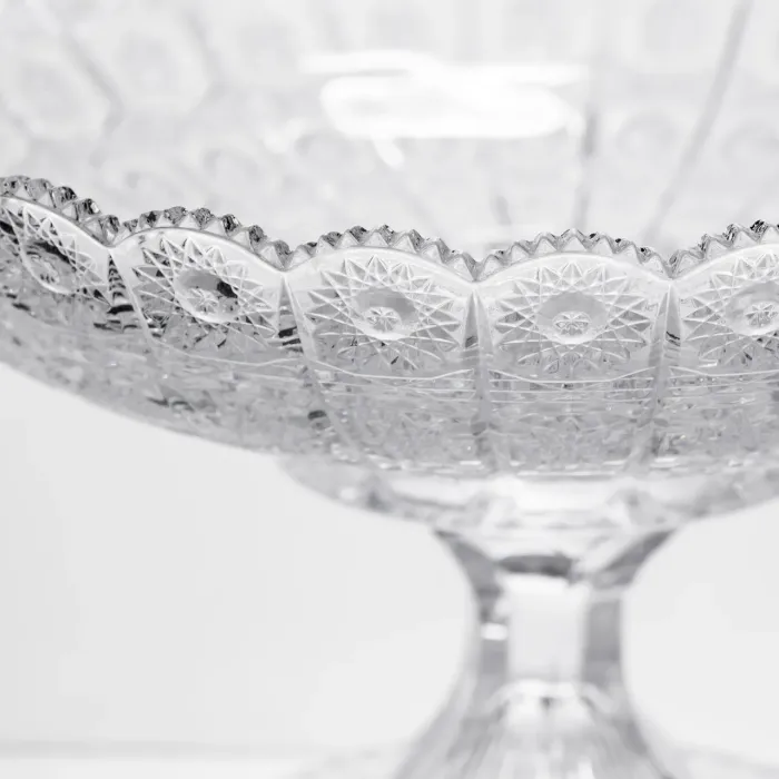 Фруктовниця на ніжці скляна Queen Lace 32 см під кришталь Yiwu HP-34-47 (HP-34-47) - зображення 6
