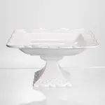 Фруктовниця на ніжці White Square 21.5*21.5 см порцелянова квадратна Yiwu 120-YH-HG057 (120-YH-HG057)