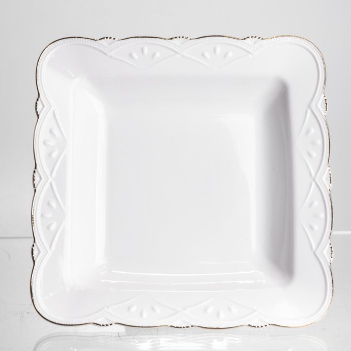 Фруктовниця на ніжці White Square 21.5*21.5 см порцелянова квадратна Yiwu 120-YH-HG057 (120-YH-HG057) - изображение 4