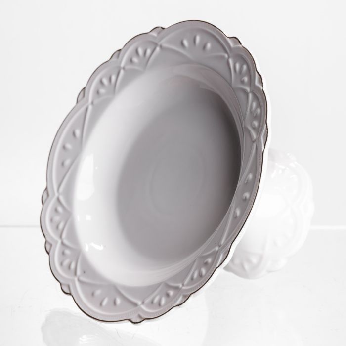 Фруктовниця на ніжці White Square 21.5 см порцелянова кругла Yiwu 120-YH-HG056 (120-YH-HG056) - изображение 3