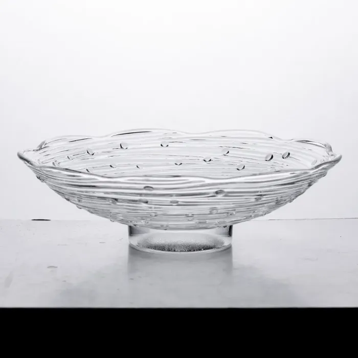 Фруктовница стеклянная 23 ваза для фруктов Листья лотоса (HP-YH-12) - изображение 5
