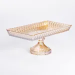 Фруктовница стеклянная 27.5х13.5х10.5 см ваза для фруктов на ножке (HP-YH-49)