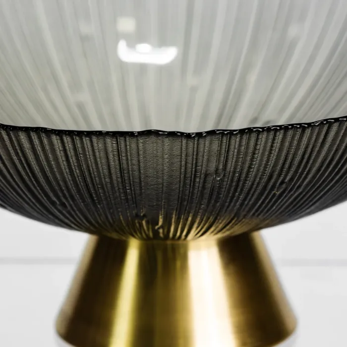 Фруктовниця скляна "Gold & Grey" 24 см на золотій ніжці Yiwu HP-34-118 (HP-34-118) - изображение 6