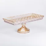 Фруктовница стеклянная на ножке 27.5х13.5х10.5 см ваза для фруктов (HP-YH-50)