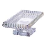 Фруктовниця скляна на ніжці 29х16.5х11 см прямокутна ваза для фруктів цукерниця Прозорий HP-19-151L (HP-19-151L)