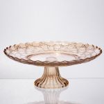 Фруктовниця скляна на ніжці Ø29 (см) кругла ваза цукерниця для фруктів Коричневий 64486-20 (64486-20)