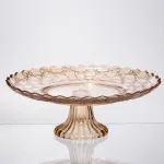 Фруктовниця скляна на ніжці Ø29 (см) кругла ваза цукерниця для фруктів Коричневий 64486-20 (64486-20)