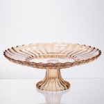 Фруктовниця скляна на ніжці Ø29 (см) кругла ваза цукерниця для фруктів Коричневий 64486-19 (64486-19)