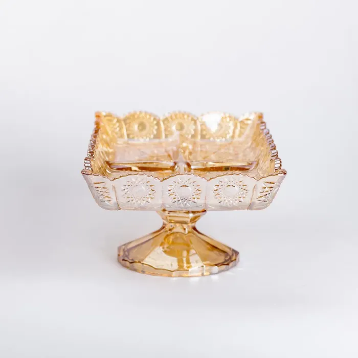 Фруктовая стеклянная на ножке 29х16.5х11 см прямоугольная ваза для фруктов (HP-YH-83) - изображение 3