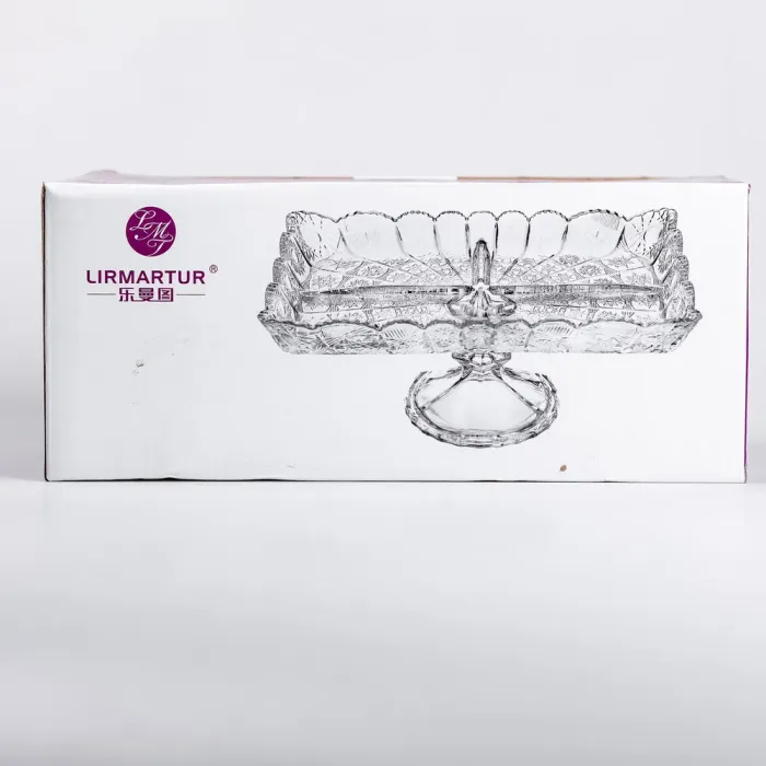 Фруктовая стеклянная на ножке 29х16.5х11 см прямоугольная ваза для фруктов (HP-YH-83) - изображение 6