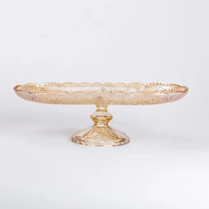 Фруктовая стеклянная на ножке 33.5х15х10.5 см овальная ваза для фруктов (HP-YH-84) - изображение 2