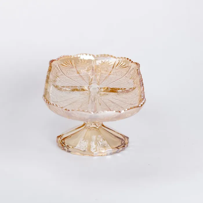 Фруктовая стеклянная на ножке 33.5х15х10.5 см овальная ваза для фруктов (HP-YH-84) - изображение 3