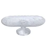 Фруктовая стеклянная на ножке 33.5х15х10 см овальная ваза для фруктов (HP-YH-82)