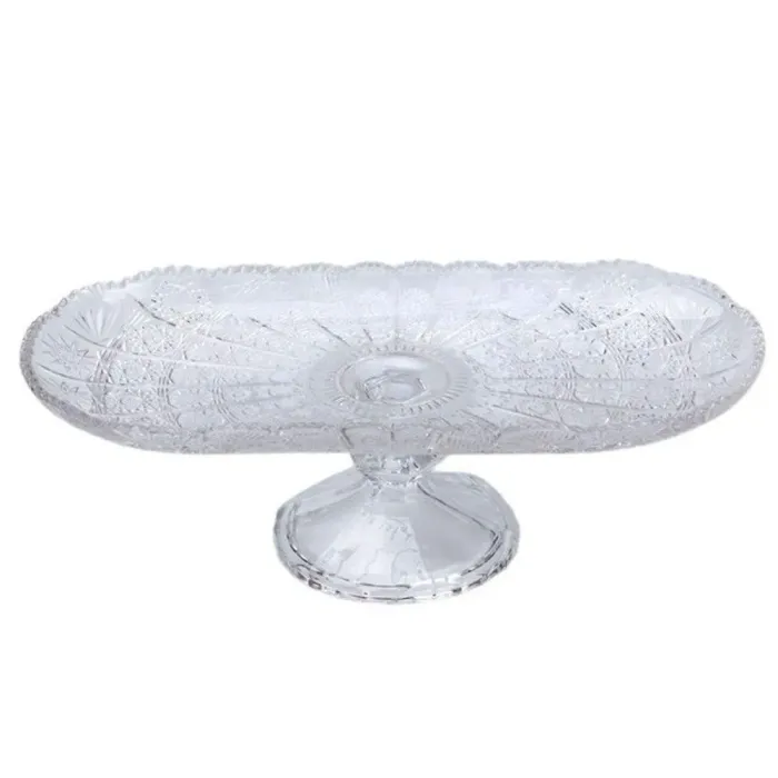 Фруктовая стеклянная на ножке 33.5х15х10 см овальная ваза для фруктов (HP-YH-82) - изображение 1