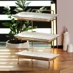 Фуршетная стойка на 3 яруса прямоугольная 35.52137 см трехъярусная подставка для закусок фруктов конфет (HP1012)